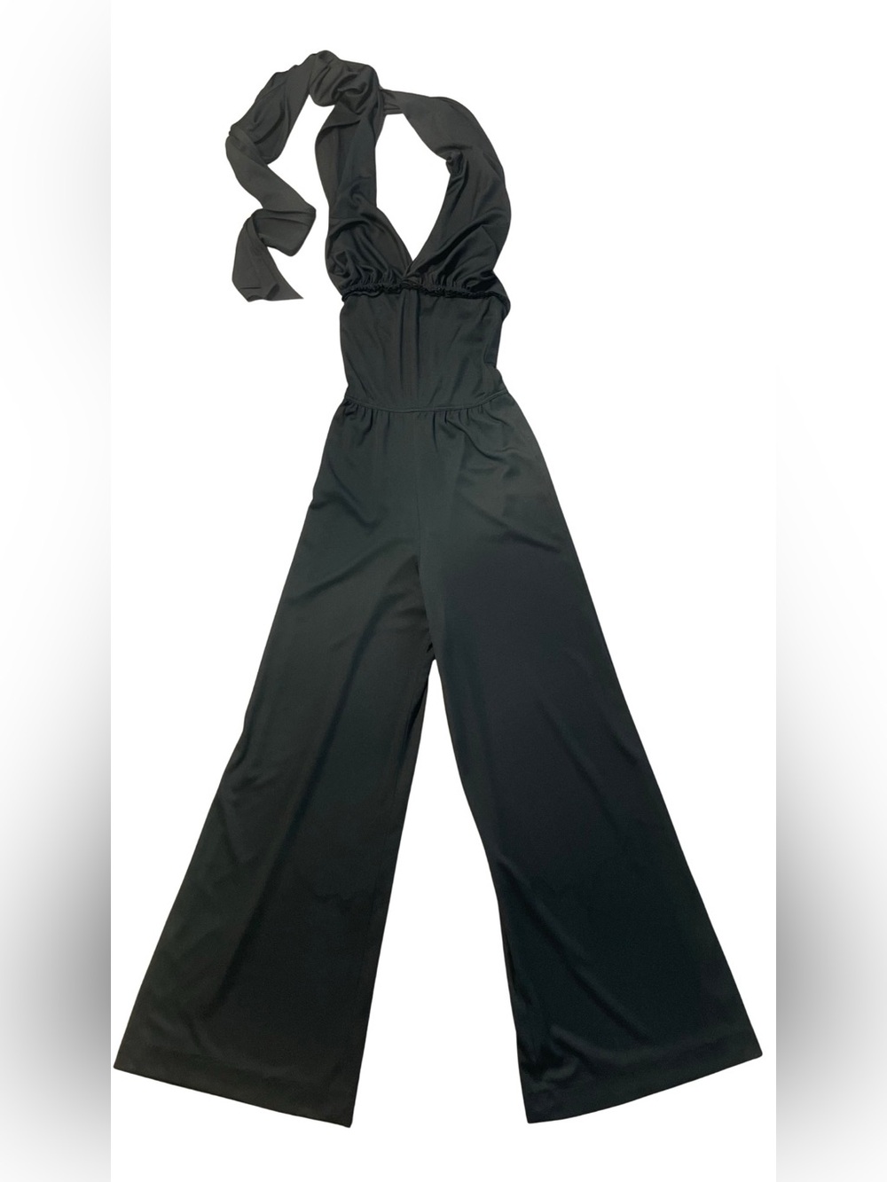 70’s Black Halter Jumpsuit